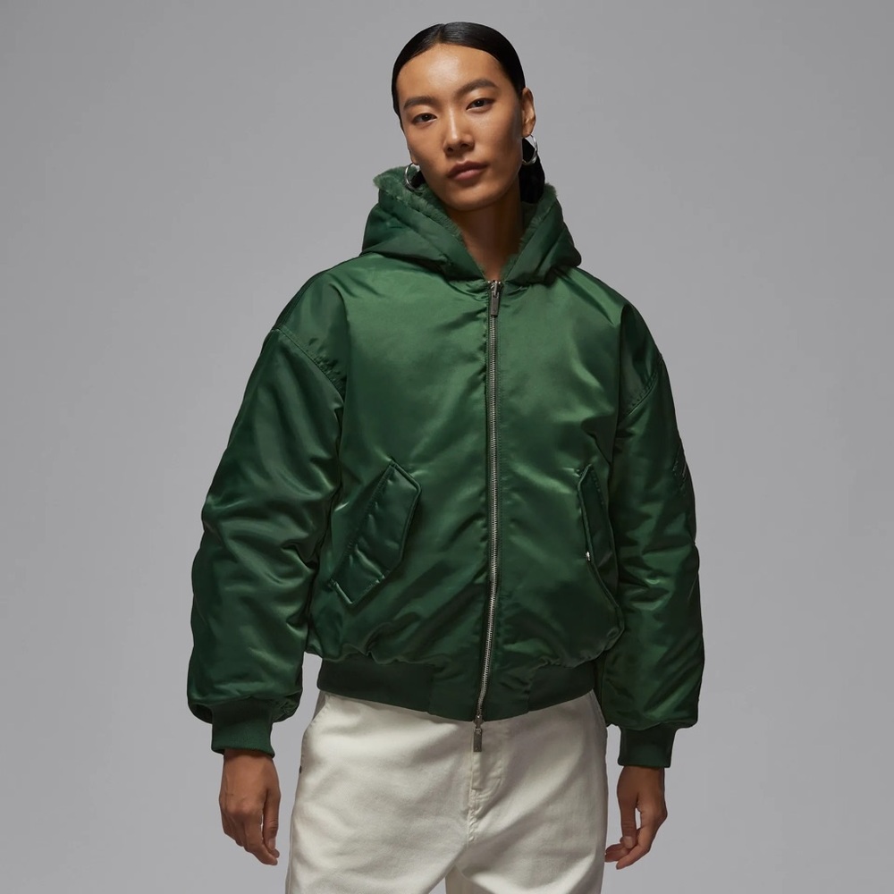 Womens Nike Jordan Renegade Flight Women's Therma-FIT Reversible‎ Jacket - Green